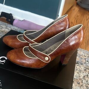 Kenzie Tan Leather Mary Jane Heels